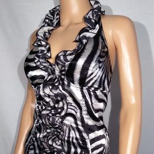Charlott Russe: Halter Top Zebra Print - Silk Like